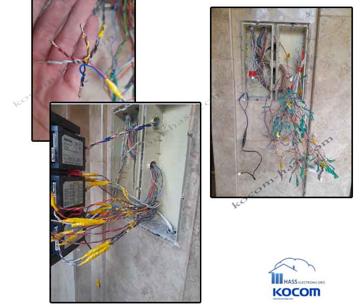سیمکشی و اتصالات داخلی آیفون تصویری در جعبه تقسیم